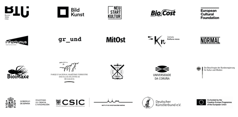 logos Bild Kunst, CSIC, IIM, Biocost, Iportunus, Neustart Kultur, UDC, BIC, Parque illas atlanticas, Kunstlerbund, Senat Berlin